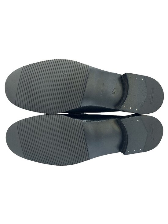 $950 Salvatore Ferragamo Mens SONIC Black Shoes Gancini Silver Bit Loafers 10 D